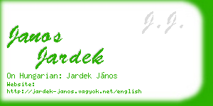 janos jardek business card